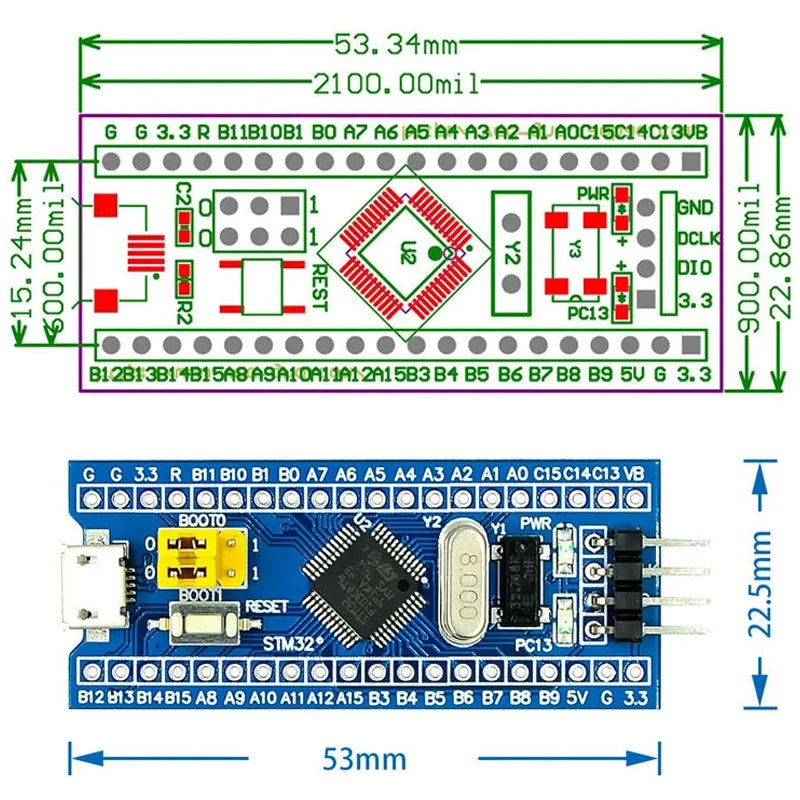 STM32F103C6T6 STM32F103C8T6 ARM STM32 Minimum System Development Board Module For Arduino