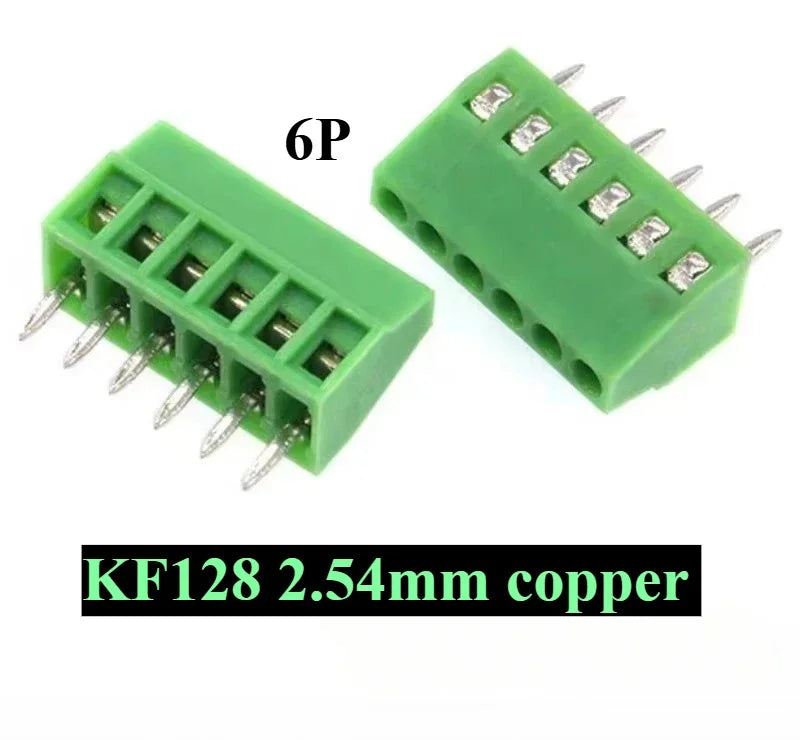 10pcs 2.54MM PCB Universal Screw Terminal Blocks Connector 2/3/4/5/6/7/8/9/10-12 Pin/Poles KF128 Straight Pin Copper