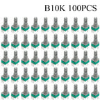 100PCS RK097 Precision Linear Potentiometer Vertical Single Link Shank 15mm D axis B2K B10K B20K B50K B100K B500K B1M
