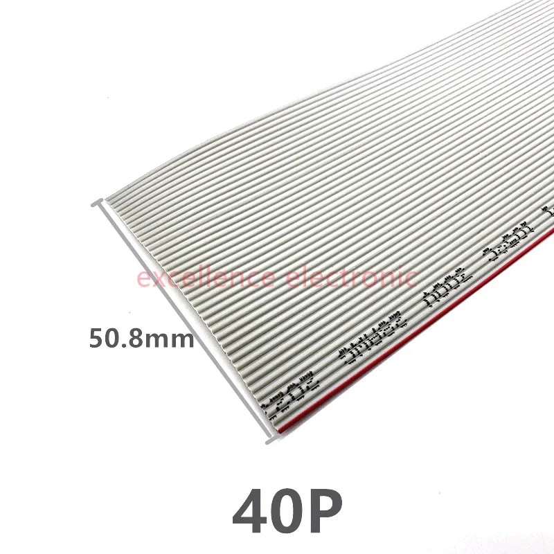 5Meter 6P/8/10/14/16/20/26/30/34/40/50/60 Pin 1.27mm Pitch Gray Flat Ribbon Cable 28 AWG Wire For 2.54mm FC IDC Connector