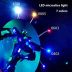 10pcs/lot wired 20cm long 7-color LED patch lights 4 sizes 1206 0805 0603 0402 Building microscene toy layout lights