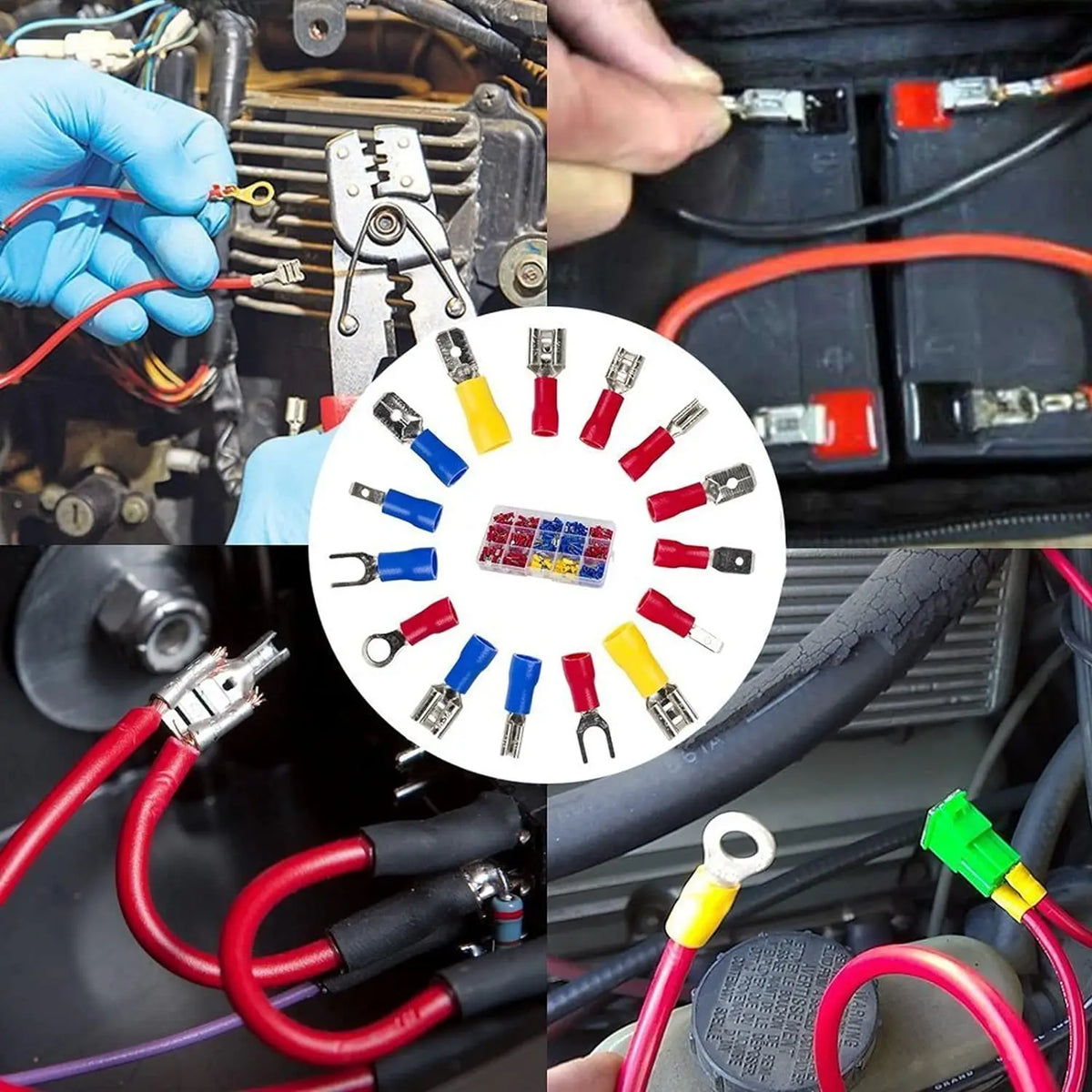 280PCS Wire Connectors, with/without SN-02C Plier (optional), Insulated Butt, Wire Terminal Butt Crimp AWG 23-13