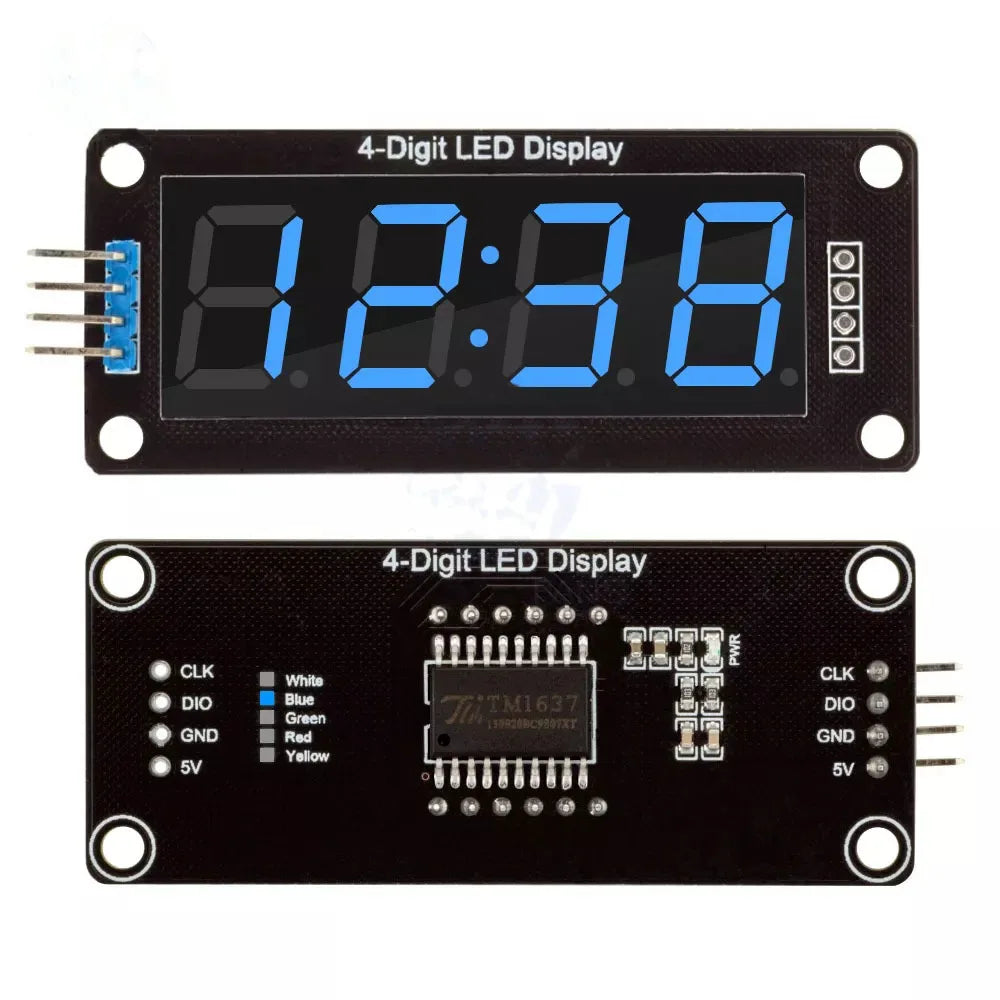 1PCS TM1637 0.56 inch 5V 4 Bit LED Digital Tube Display 7 Segments Red Green Blue Yellow White LED Module Board for Arduino