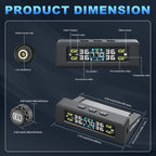 TPMS Solar/USB Charging Digital LCD Display Universal Smart Car TPMS Tyre Pressure Monitoring System 4 Or 6 Sensors Auto Security Alarm Smart Temperature Tire Air Pressure Gauge