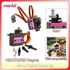9g Micro Digital Servo Metal + Plastic Gear Brushed Motor MG90S 180/270/360° High Torque for RC Car Robot Airplane Model DIY Toy