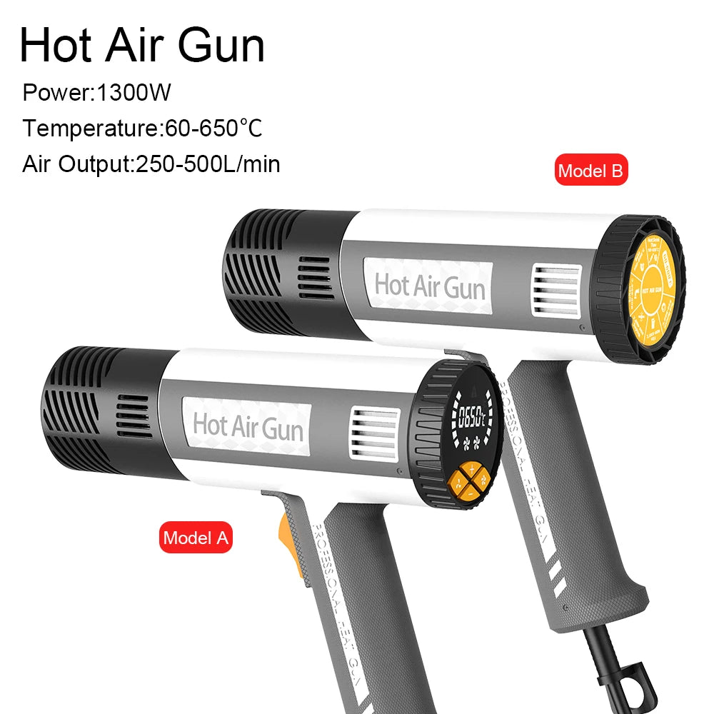 LF502 Smart N Digital Display Heat Gun 1300W High Force Wind Constant Temperature Professional Grade Plastic And Metal Work Tool