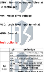 TB6612FNG Dual Motor Driver - 1A Motor Control Module for Arduino Microcontroller, Superior to L298N
