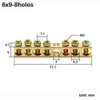 Copper Wire Connector Multi-specification With Hole Screw Brass Connection Row Zero Ground Terminal Electrical