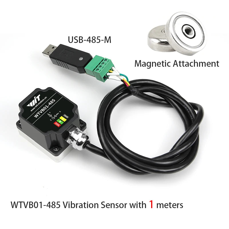 WitMotion WTVB01-485 IPX8 Vibration Sensor 3axis (XYZ) Modbus Vibration Analyzer Displacement(Acceleration +Speed+Amplitude)