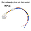 2PCS Automatic Sensor Light Switch LED Human Body Sensor Infrared Sensor Detection Infrared PIR Probe LED Body Sensor Switch