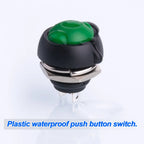 20PCS 12MM Waterproof Momentary Push Button Switch Normal Open(NO) Mini Micro Switch ON-Off 125V 3A Red Black 5 Colors