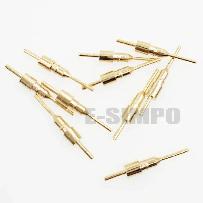 300pcs Dim0.46-0.6mm Round Hole 2.54MM Pin Header Male Gold-Plated Socket 0.8U/1U Without Plastic Needle Length 11.96mm