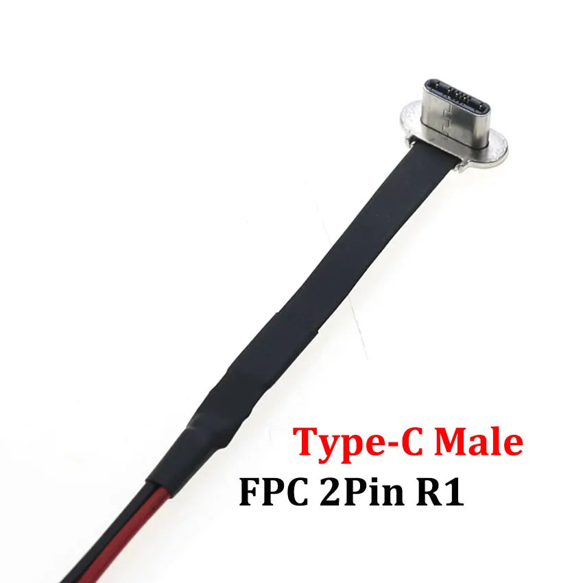 JCD Micro USB C Type-C FPC 2Pin 3Pin With Resistor R1 Soft Flat Cable Male Plug Mobile Phone Fast Charging Cable Extension Wire