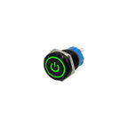 Black Metal Push Button Switch Start Stop 12/24/220V 16/19/22mm Connected LED Backlit Rocket Power Controller Momentary/Latching