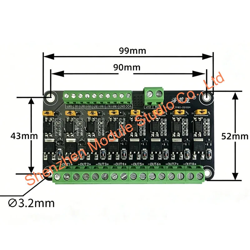 8 Channel MOSFET Module Microcontroller PLC Amplification Field-effect Drive Tube Optocoupler Isolation PWM Control Light Switch