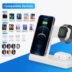 15W Magnetic Wireless Charger 3 In 1 Fast Charging Station Travel Foldable for Magsafe iPhone 1716/15/14 Apple Watch AirPods Pro