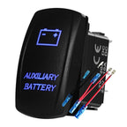 12V 24V Boat Trim Tabs Switch (ON)-OFF-(ON) Momentary Rocker Switch Waterproof Blue Light ON-OFF Toggle Switch With Harness