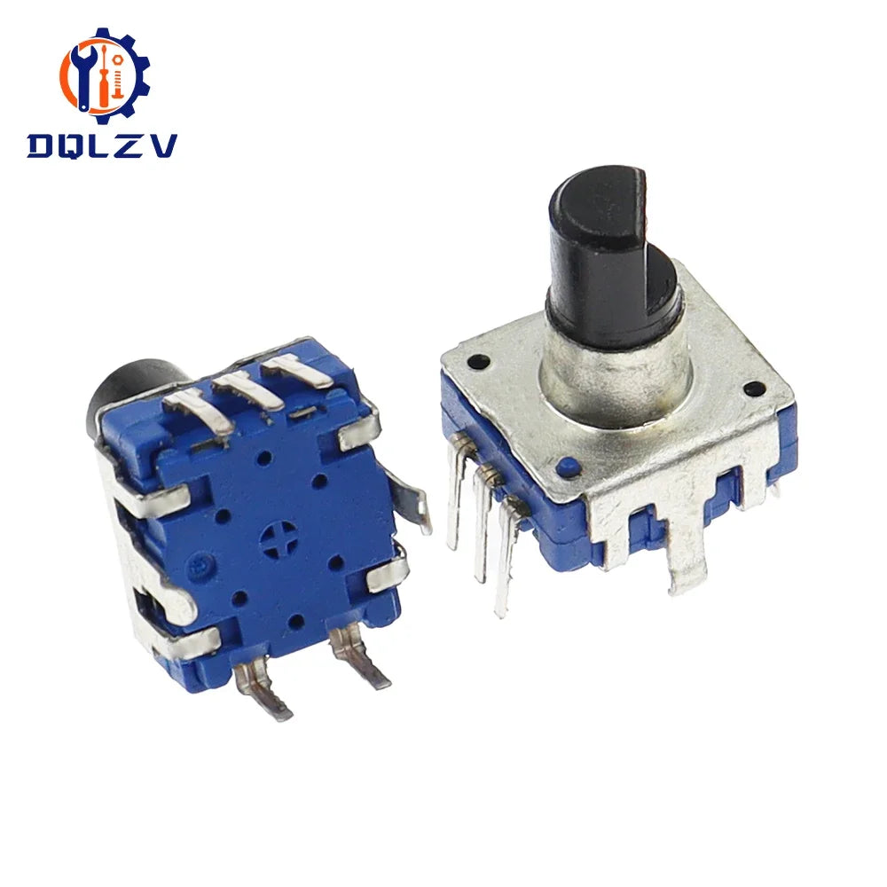 EC12 Car Audio Encoder With Switch 24 Position 360 Degree Rotation Shaft Length 12MM Digital Potentiometer 5Pins