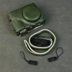 Handmade Leather Case for Panasonic Lumix TZ99 ZS99 Camera Carrying Bag with Adjustable Shoulder Strap