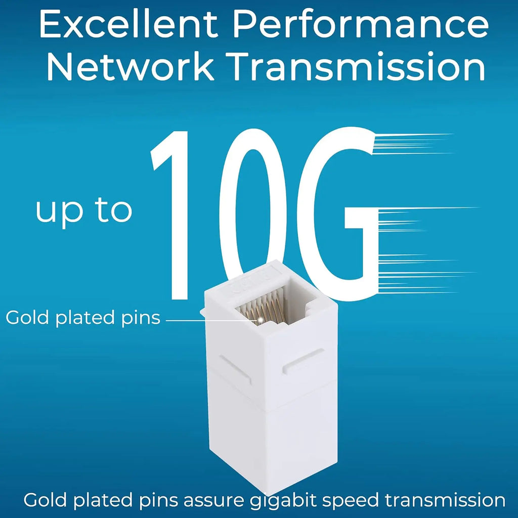 50/1Pcs RJ45 Network Ethernet Dual Straight Head Lan Cable Connectors Universal Female To Female Internet Keystone Jack for Cat6