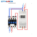 Electronic Weekly 7 Days Programmable Digital TIME Relay Timer Switch Control AC 220V 230V 12V 24V 30A Din Rail AHC30A  THC30A