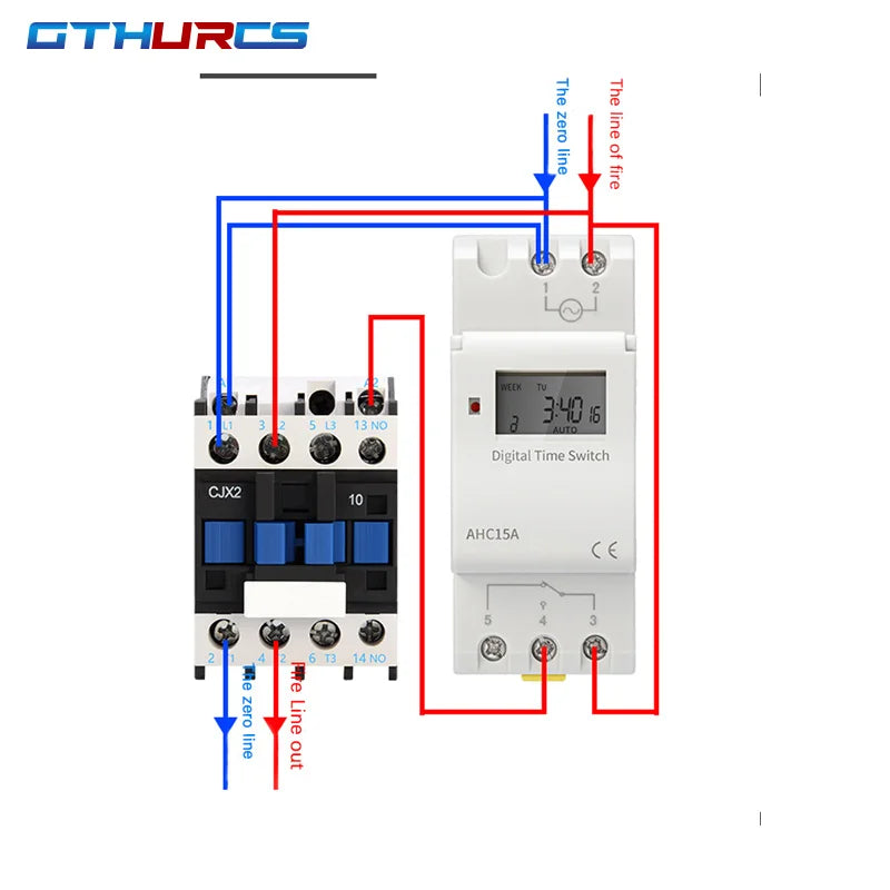 Electronic Weekly 7 Days Programmable Digital TIME Relay Timer Switch Control AC 220V 230V 12V 24V 30A Din Rail AHC30A  THC30A