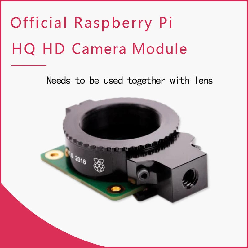 Raspberry Pi High Quality HQ Camera Module 12.3MP IMX477 sensor support for C- and CS-mount lenses