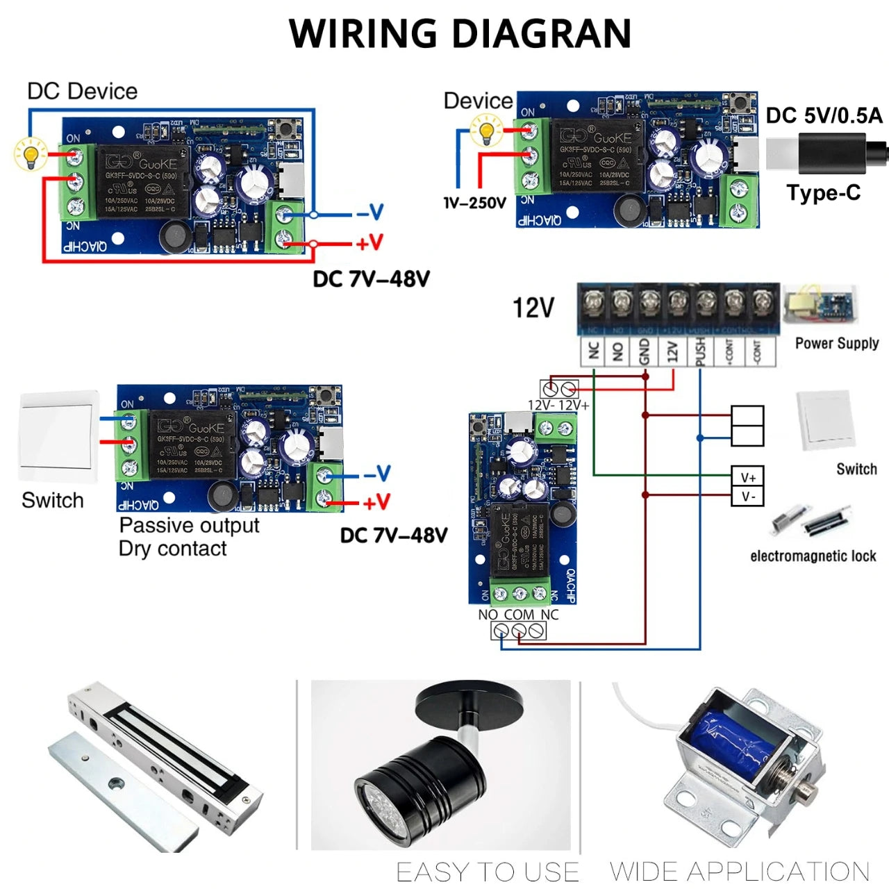 EWelink Smart WiFi Relay Smart Switch DC 5V 12V 24V 48V WirelessRemote Control 1 Way Alexa Googole Home Voice Control