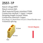 Push-In Wire Connectors Electrical Cable Terminal Block Multiple In/out DIN Rail Mount With Fixing Hole Spliceable DIY connectio