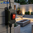 FILN Waterproof Rocker Switch Box 16A 12V 24V 110V 220V KCD4 ON-OFF Inline Toggle Switch with LED Indicator Light PA66 Enclosure