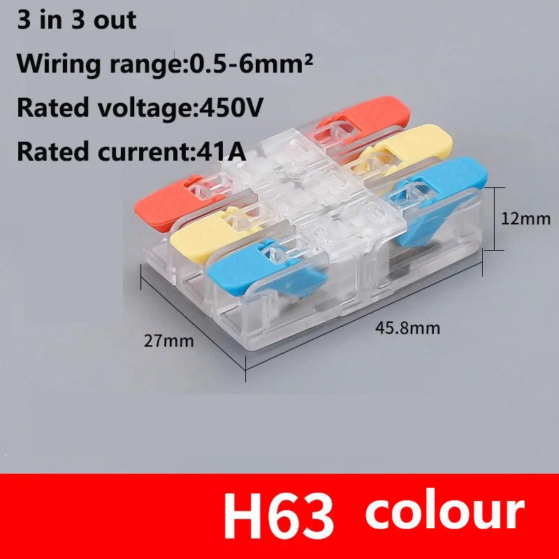 Quick Wiring Terminal Push-in Wire Connector Splitter Mini Universal High power Butt Terminal Block Led Light 1 in Multiple Out