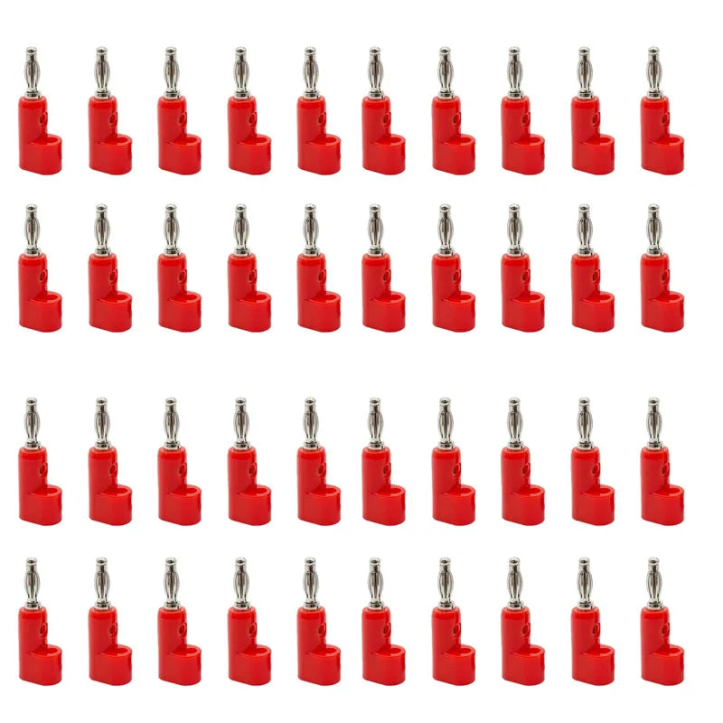 40pcs/4mm Adaptor Electrical Connecting Bending L Shape Banana Jack Plug Socket for Binding Post Test Terminal Connector