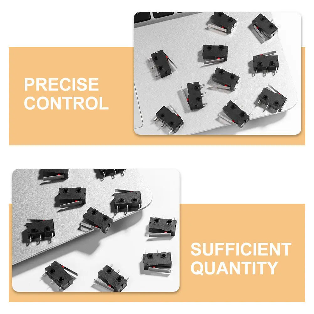 12Pcs Micro Limit Switch Straight Lever Precision Compact Mechanical Electronic Equipment Industrial Automation Small Push