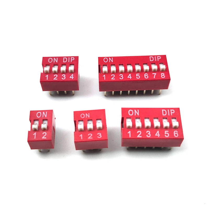 35PCS/LOT Dip Switch Kit In Box 1 2 3 4 5 6 8 Way 2.54mm Toggle Switch Snap Switches Mixed Kit Each 5PCS Combination Set