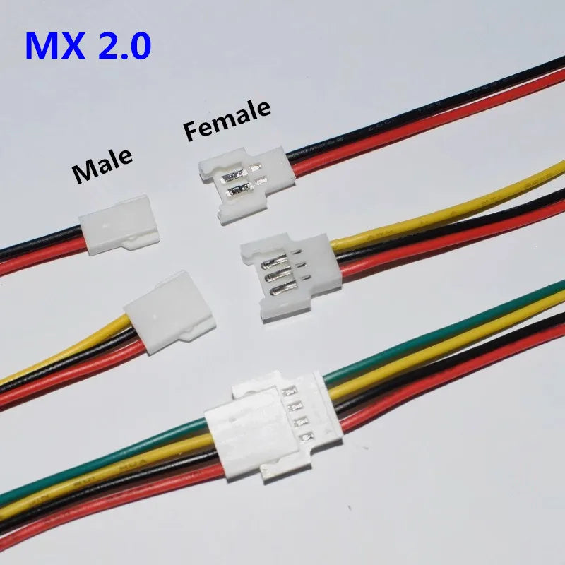 JST 1.25 Male Female Wire Connector PH2.0/MX2.0/SM2.54/XH2.54 Pitch 1.25/2.0/2.54mm 2P 3P 4P 5P 6P JST Plug Jack Terminal Cable