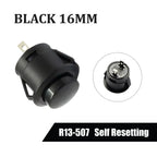5/20PCS R13-507 Snap on Button Inching 16MM Round Lockless Self Reset Switch Panel Mounting