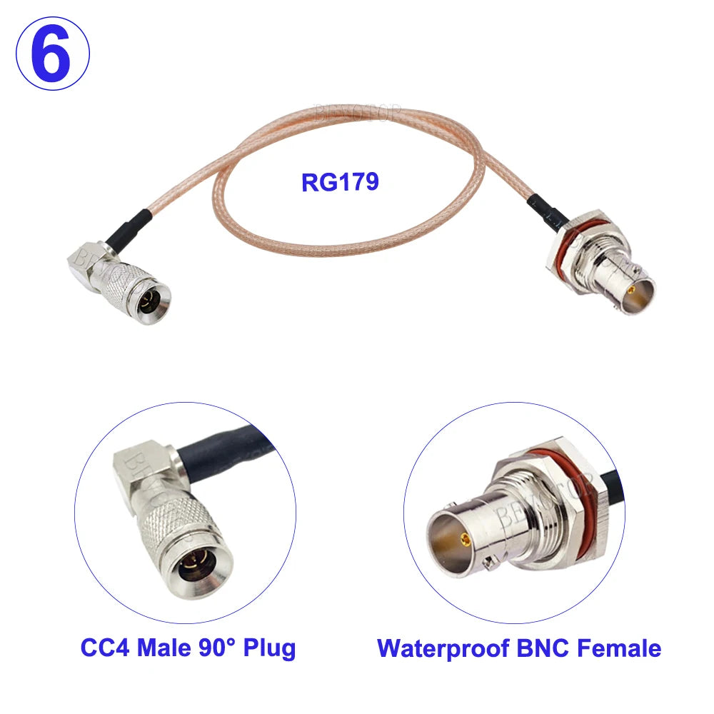 DIN 1.0/2.3 Mini BNC Male to BNC Male/Female Connector RG179 RF Coaxial Cable HD SDI 75ohm For Blackmagic HyperDeck Shuttle