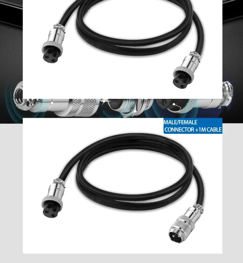 GX12 GX16-2/3/4/5/6/7/8/9/10Pin Electronic Connection Waterproof Heat-resistant Male Female Connectors With 1M Cable