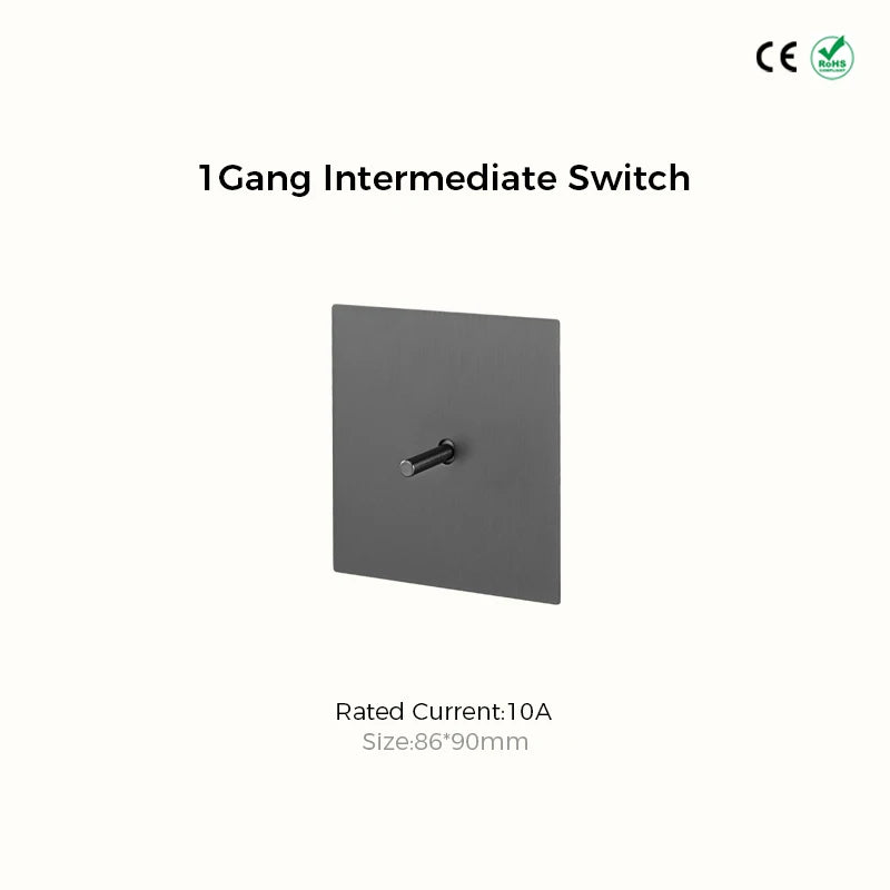Avoir Wall Toggle Switch Gray Stainless Steel Panel Light Switches 2Way Power Socket Europe Korea French Electrical Outlets Home