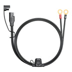 0.6/1.8m SAE Cable With Fuse Terminal O Connector Battery Charger Extension Adapter Wire 18AWG 12-24V Terminal,1-2Pcs/Lot