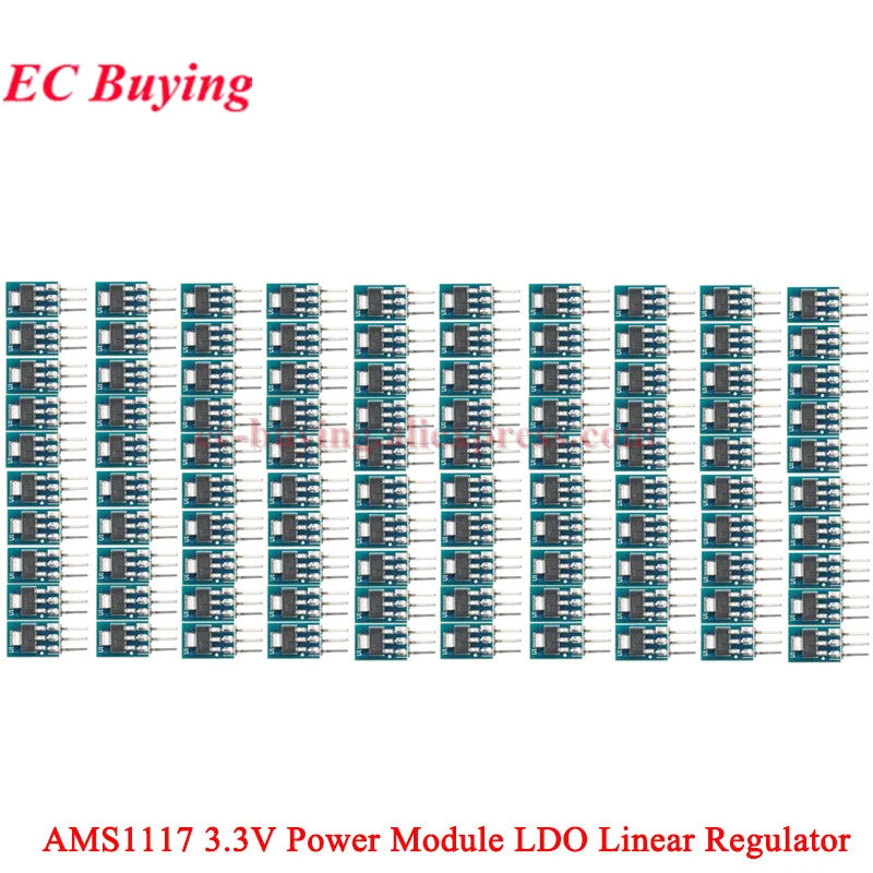 100Pcs/1pc AMS1117 3.3V 5V Power Supply Module AMS1117-3.3 AMS1117-5.0 LDO Linear Voltage Regulator Board 800mA PCB