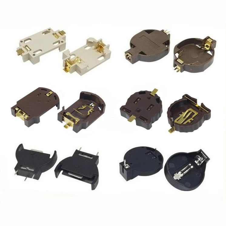 20pcs CR2032 3V CR2450 CR2025 Battery Socket BS-2 BS-6 BS-8 BS-10 Gold Vertical Horizontal DIP SMD Button Battery Holder