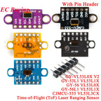 1-10Pcs VL53L0X V2 VL53L1X VL53L3CX VL53L4CD VL6180X  VL53L8CX VL53L7CX Time-of-Flight ToF Laser Ranging Sensor Module IIC