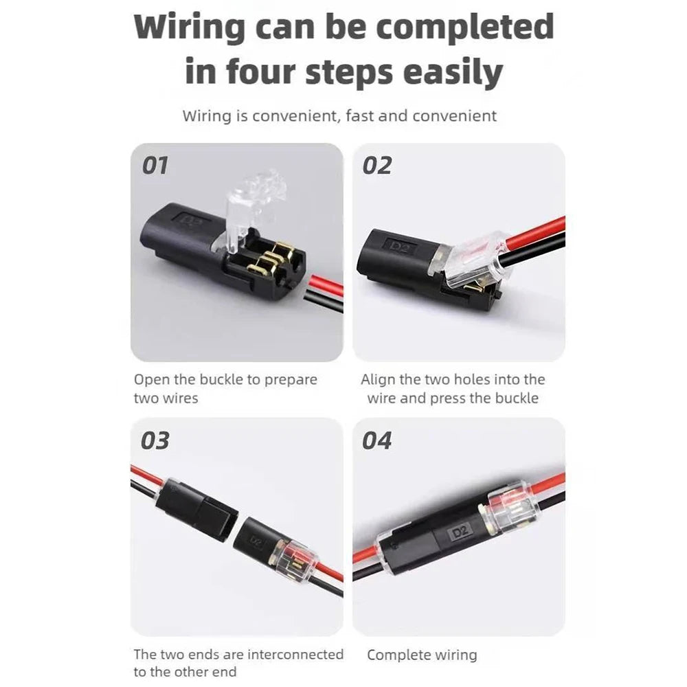 10/30/50pcs wire connect terminal connector, 3-pin Bidirectional Plug-in Cable Buckle Connector DC Lock Cover Suitable LED