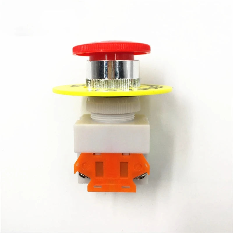 Red Mushroom Cap 1NO 1NC DPST Emergency Stop Push Button Switch AC 660V 10A Switch Equipment Lift Elevator Latching Self Lock