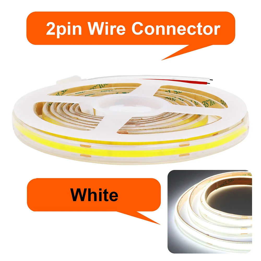 12V 24V Waterproof COB LED Strip Light 3000K 4000K 6000K IP67 Flexible Led Tape 480LEDs/m 5m 10m 20m 0.5m 1m 2m Linear Lighting
