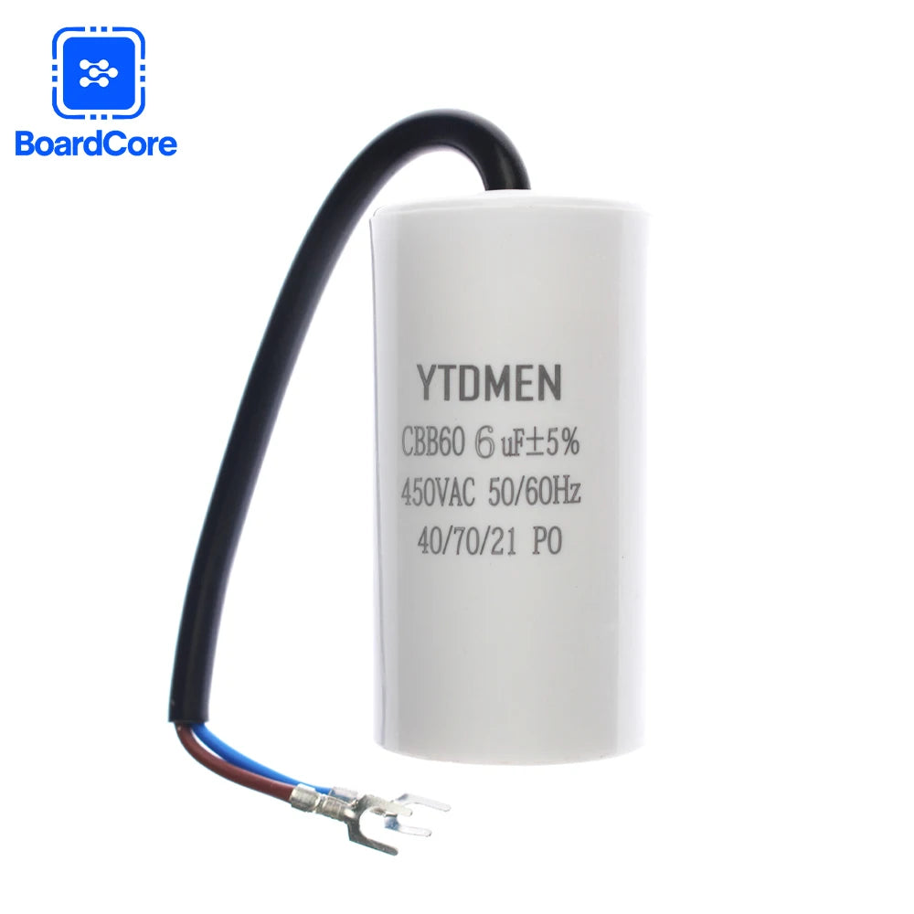CBB60 450V 5% Motor Run Capacitors 3/4/5/6/8/10/12/14/15/16/18/20/25/30/40/45/50/60UF AC Starting Capacitor for Washing Machine