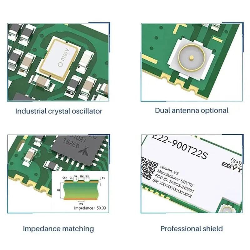 EBYTE E22-900T22S 915Mhz Lora Wireless RF Module UART SMD Transceiver 22Dbm Transmitter And Receiver RSSI Net Working