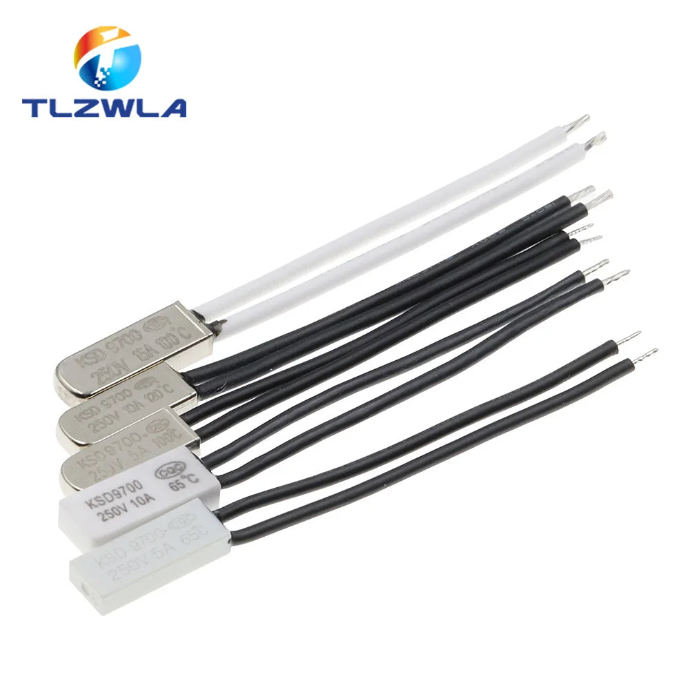 KSD9700 250V 5A 10A 16A 40~155 Degree Bimetal Disc Temperature Switch Normal Close Closed Thermostat Thermal Protector Fuses