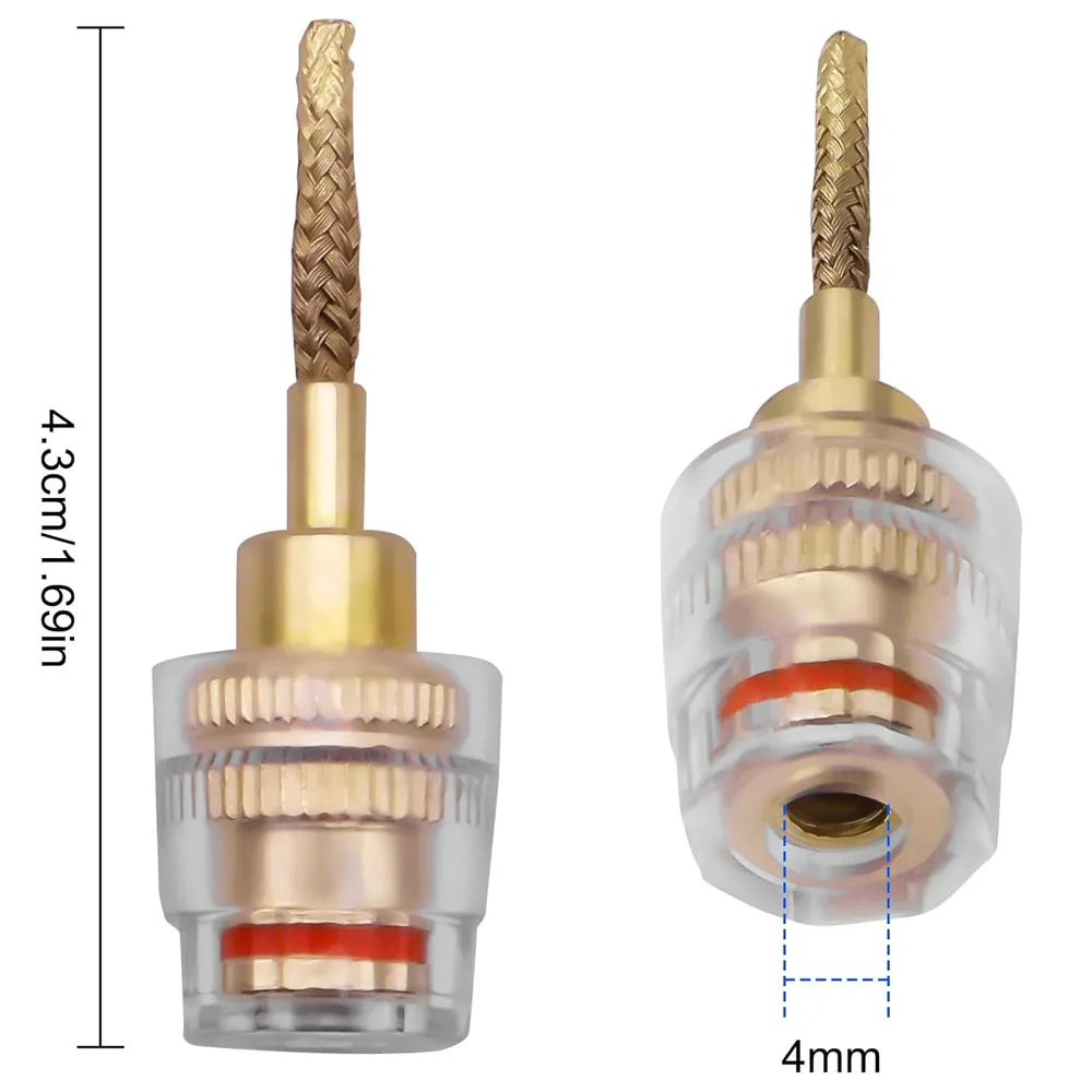 2/4Pcs Banana Plug Adapter 4mm Female to 2mm Pin Gold Plated Test Probe Connector for Multimeter HIFI Audio Speaker Amplifier